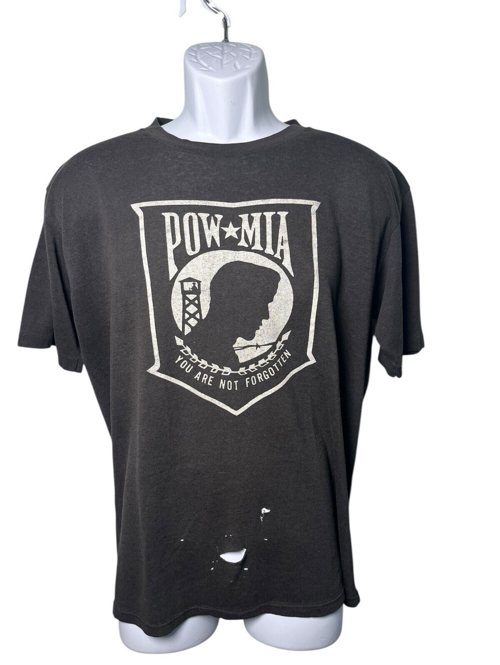 1980s VTG POW MIA You Are Never Forgotten Wisconsin Single Stitch Tee Faded